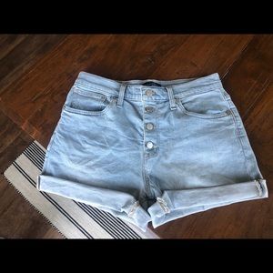 Jcrew high rise denim shorts